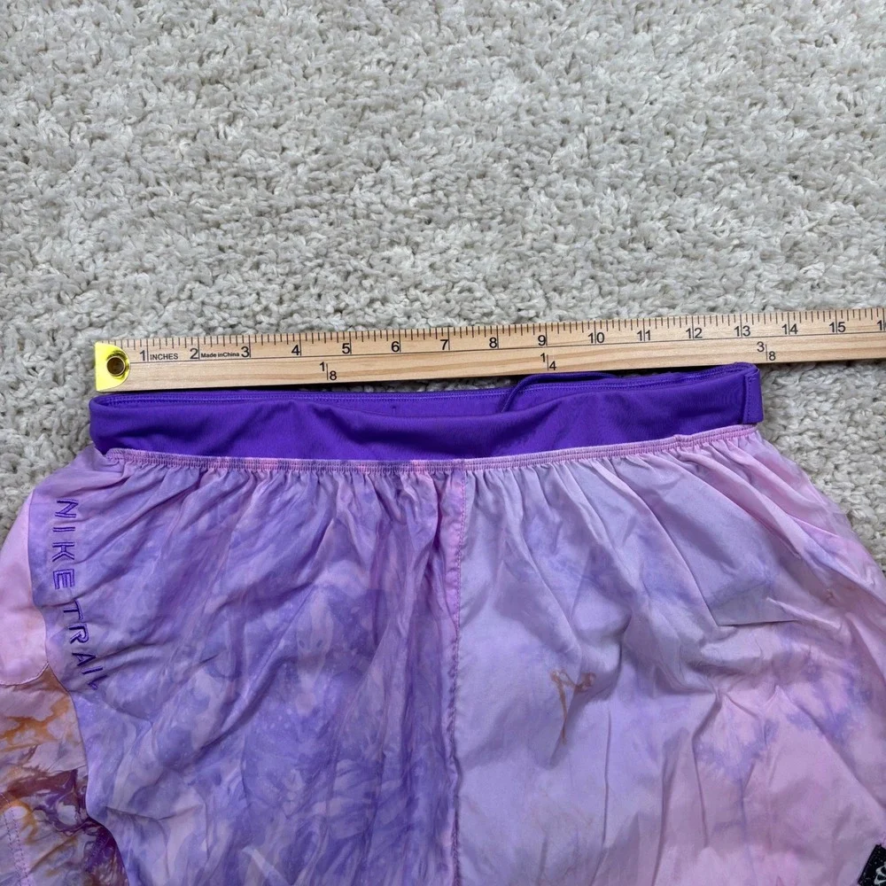 Nike Trail Running Shorts Womens Small Purple Pink Tie Dye Marble Athletic 3in - Picture 4 of 13